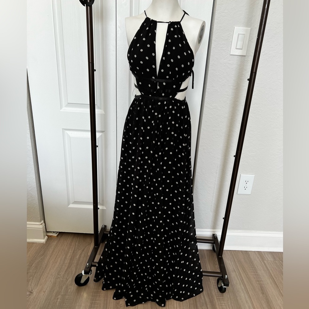 Polka dot open back Dress